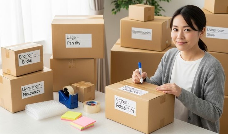 引っ越し当日の荷造りを成功させる！段ボール・ラベリング・中身管理の完全マニュアル